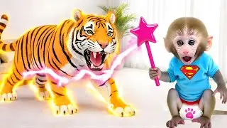 Monkey Bon Bon Meets a Big Tiger and Uses Magic to Escape|Nursery Rhymes&Kids Songs|Bobby Kids Songs