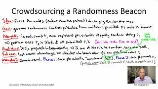 Foundations of Blockchains (Lecture 12.12: Crowdsourcing a Randomness Beacon)