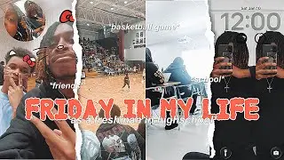 FRIDAY IN MY LIFE AS A FRESHMAN | school vlog, ootd, friends, wrestling match + basketball game