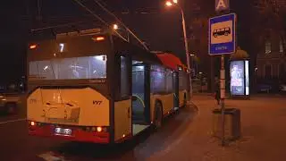 Lithuania, Vilnius,  STOTIS tram stop @ night