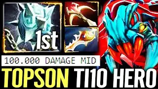 🔥 TOPSON Weaver MID 100.000 DMG? &mdash;  New TI10 Hero Gleipnir 1st + Daedalus Rapier WTF Imba Dota 2 Pro