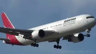 Qantas 767-338/ER's [VH-OGR & VH-OGL] on Runway 25 - 18 July 2014