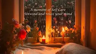 Soulful Lofi Beats + Rain Sounds 🌧️ Cozy Candlelight and Flower Ambience