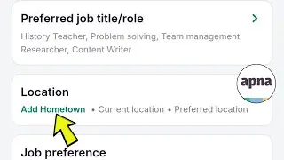 Change Job Location & Type Preferences In Apna App | New Update 2025
