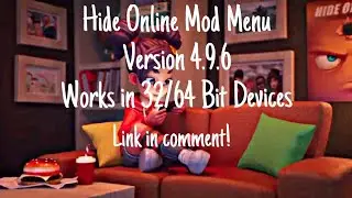 Hide online Mod Menu Version 4.9.6 Works in 32/64 bit!