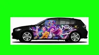Huntrix car green screen.