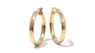 Technibond Faceted Hoop Earrings