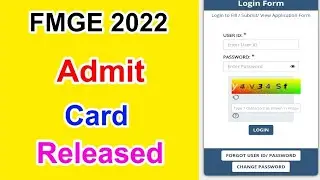 FMGE 2022 Admit Card Released  | FMGE Admit Card 2022 Download | MDE