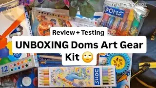 UNBOXING Doms Art Gear kit ⚙️ 🙂 | review + testing | @DOMSIndiaofficial | CREATE WITH SWPNLL ✨️