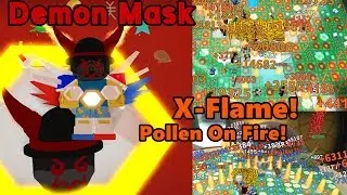 I Got Demon Mask! X-Flame Power! OP Attack Damage! - Bee Swarm Simulator