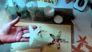 Graphic 45 Canvas Christmas Flower Clip with Glue Arts by Lesley Langdon