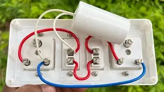 2Sockets Switch board wiring with capacitor 😂|