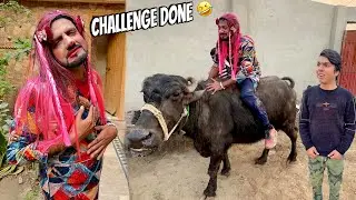 Mamu Ko Joker Bana Dia 🤡 Or Buffalo Ride Krwai 😂 Challenge Done