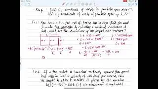 matematika: Prerequisite Review for AP Precalculus: Quadratic Functions Word Problems ( Part 1)