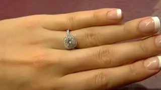 VR1020 Double Halo Diamond Engagement Ring