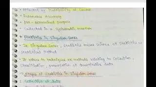 CBSE Class 11 Economics | Statistics Chapter 1 Introduction | Handwritten Notes | NCERT