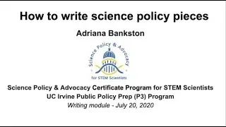 How to Write Science Policy Pieces: Adriana Bankston, JSPG