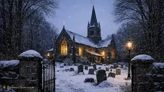 Gothic church in winter woodland | Relaxing ambience | 4 Hours | 4K