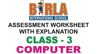 CLASS - 3 COMPUTER WORKSHEET - 1