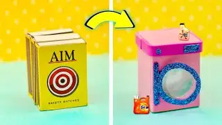 DIY Miniature washing machine from matchbox easy || Make mini washing machine @Craftube4u