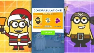 Minion Rush Pirate & Santa costume cards reward | Daily Challenge completed