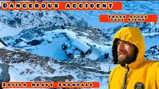 🥶dangerous accident zojila heavy snowfall #accidentsnowfall #kashmir #sonamarg