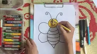 How to make honey bee by some easy steps (drawing karo-na)