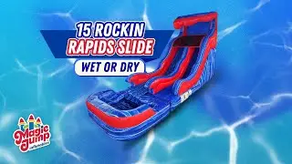 15' Rockin Rapids Wet/Dry Slide | Inflatable Water Slide | Magic Jump, Inc.