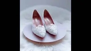 Elegant White Lace Flower Wedding Shoes 2023