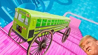 School Bus Stairs Jumps Down Challenge &ndash; BeamNG Drive Realistic Crash Physics BMG