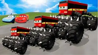 Big & Small Monster Trucks Attempt the Deadly McQueen Challenge | BeamNG