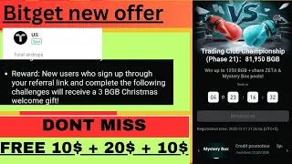 Bitget new offer get free 40$ per new account| Don't miss this opportunity| Free money| 🤑