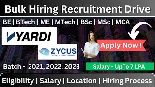 Yardi and Zycus Bulk Recruitment Drive 2023: Opportunities Await