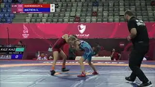 Round 2 WW - 36 kg: A. DUISHENKULOV (KGZ) v. U. MALTSEVA (KAZ)