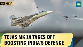 Indigenous LCA Tejas Mk 1A Takes Off Its Maiden Flight, Gets Water Cannon Salute In Nashik | 4K