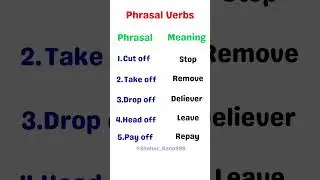 Common English Phrasal Verbs Explained ✅ #sheharbanoenglish #englishshorts