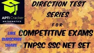 Direction Test Series Logical Reasoning Tricks in Tamil|| TNPSC SSC RRB NET SET Banking