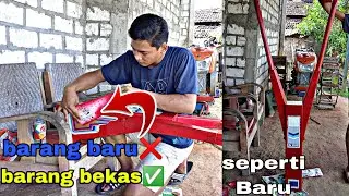 Cet Ulang Rangka Traktor Sawah Tanpa Merusak Stiker