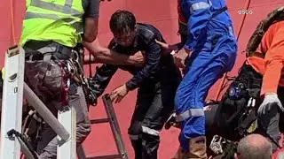 All crew members rescued from overturned cargo ship