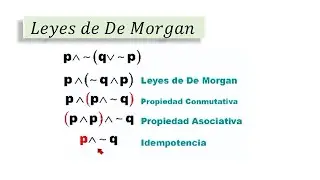 Leyes de morgan logica proposicional