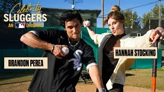 Ханна Стокинг принимает Брэндона Переа из «Nope» на шоу FIRST Celebrity Sluggers (и начинается ве...
