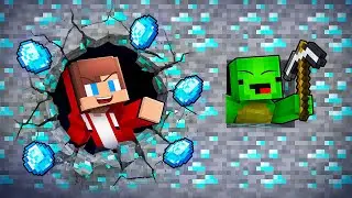 JJ and Mikey: DIAMOND MINE BATTLE in Minecraft - Maizen
