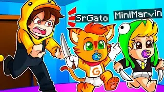 ¡BEBE GATO Y BEBE MARVIN HACEN ENOJAR A SU PAPÁ MRONI! 😈 🤣 | SRGATO VS PAPÁ MALVADO EN MINECRAFT