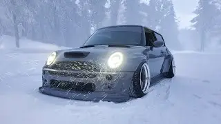 Mini Cooper R53 widebody custom wrap installation day