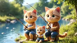 Cute Orange Cat Family&rsquo;s Fun Day: River, Park & Home Adventures!