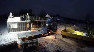 Wooden frame house assembly. Koka karkasa mājas montāža. KST Services SIA