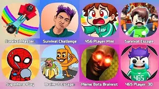 Brainrot Survival Challenge, Rat Dance, Tung Tung Tung Sahur, Survival Master, Squid Game 3D