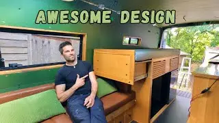 UNIQUE CLEVER BED DESIGN - Dometic Fridge - VW Crafter Van Build and Tour Vanlife