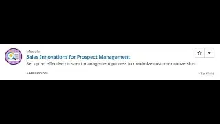 Sales Innovations for Prospect Management [Salesforce Trailhead Answers]