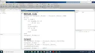 Project Euler in MATLAB Problem 3: Prime factor of the number 600851475143